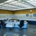 Security control room with CCTV monitoring screens used by a commercial security provider