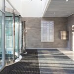Residential apartment building lobby entrance