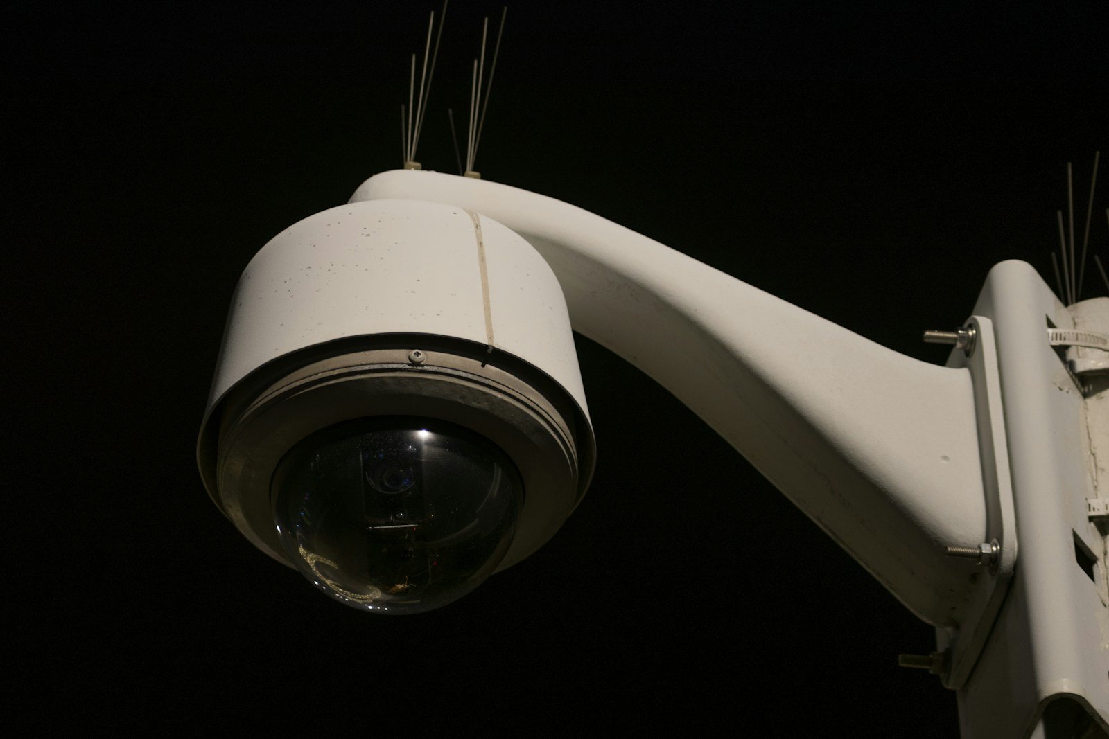 Close-up of a CCTV security camera used for surveillance